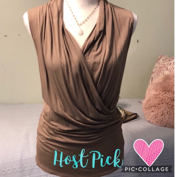 CAbi Tops - CAbi brownish wrap like sleeveless top